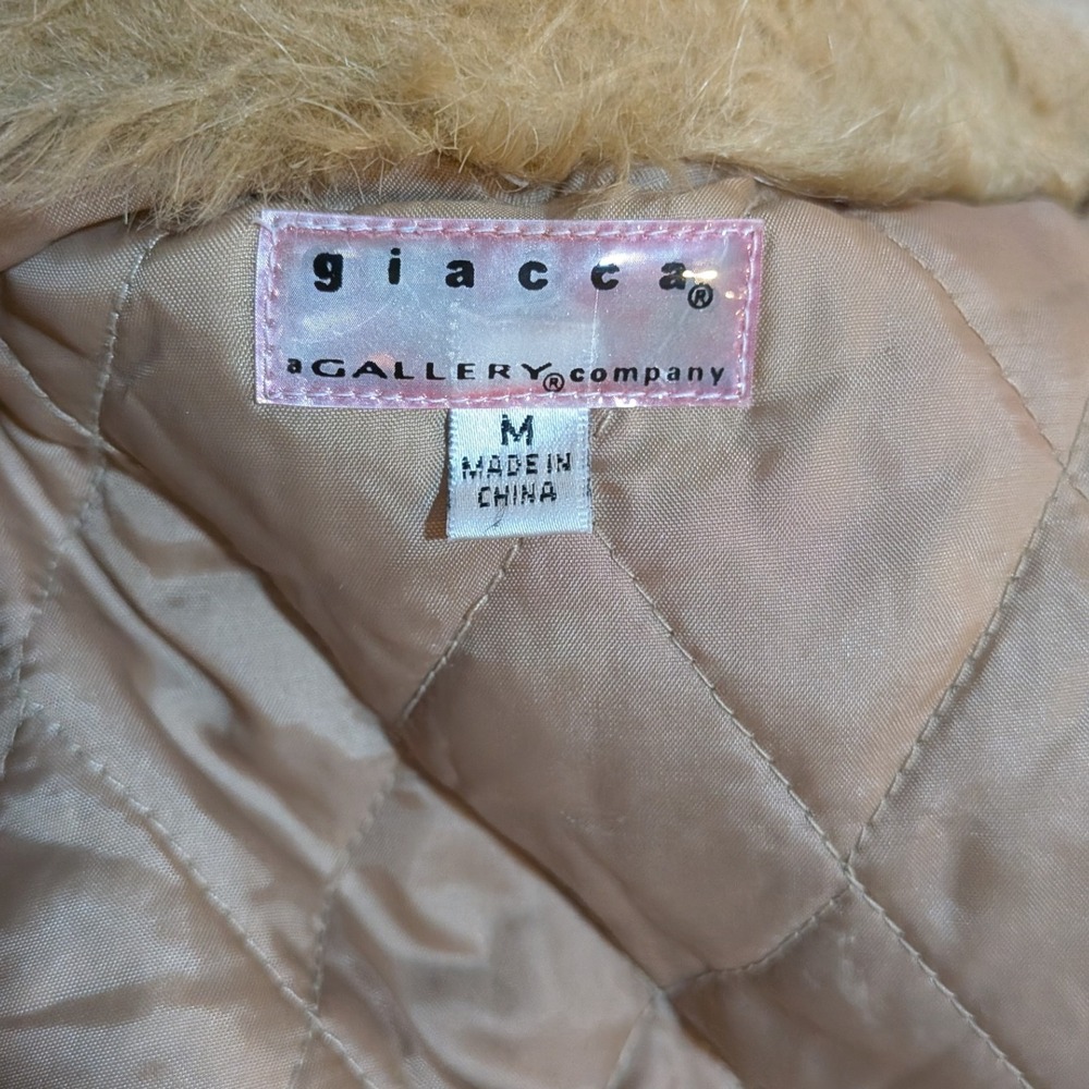 Boho Western Cowgirl Y2K Penny Lane Denim Faux Fur Lined M Trucker Zip Jacket - Picture 10 of 13